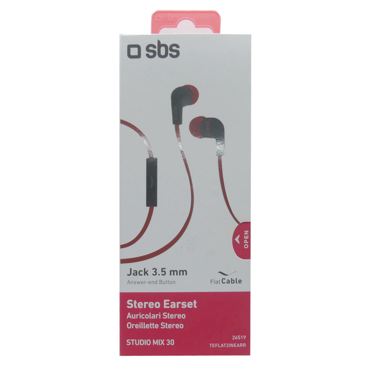 SBS Stereo Earset rot 26519
