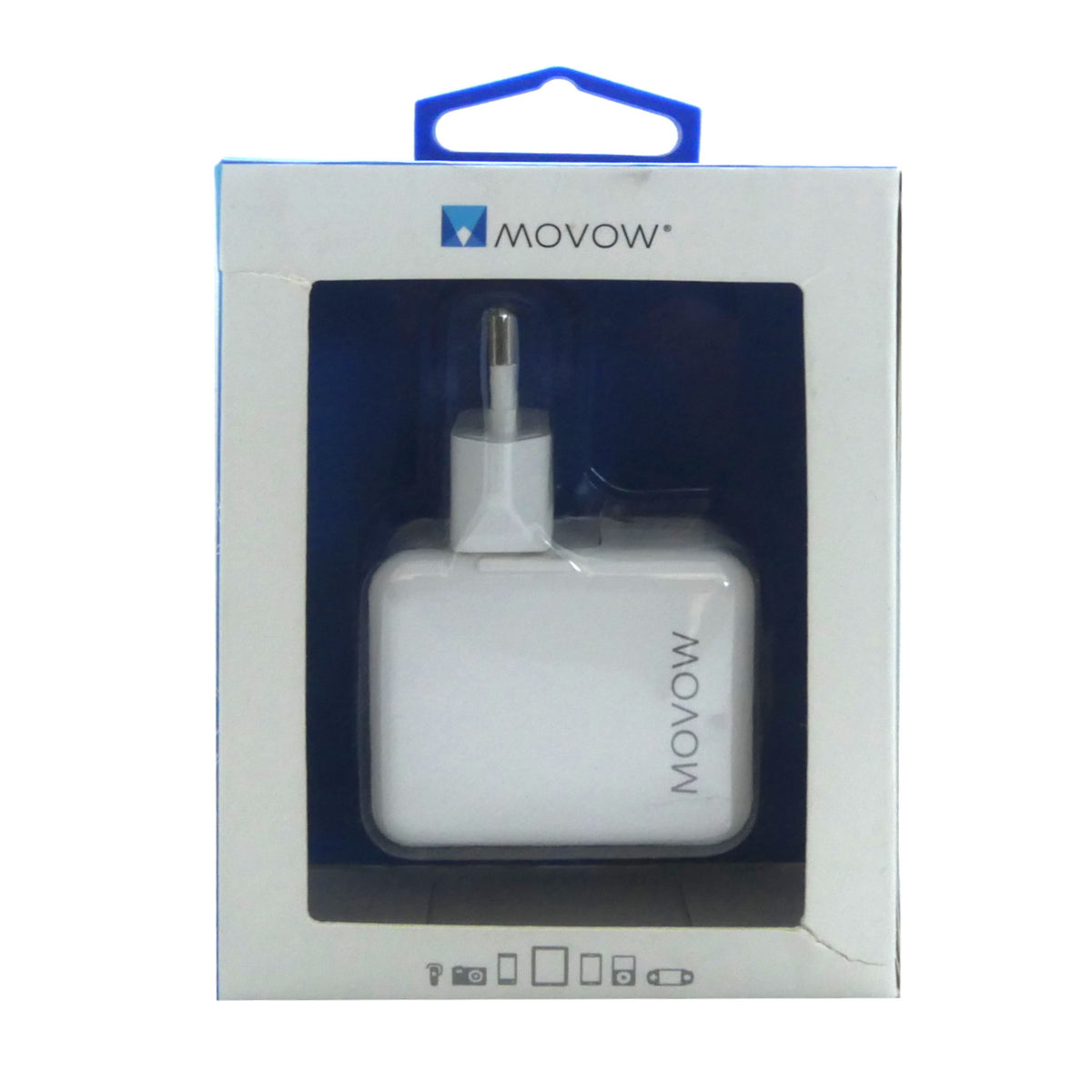 Movow Wandladegerät 2x USB-Ports weiß