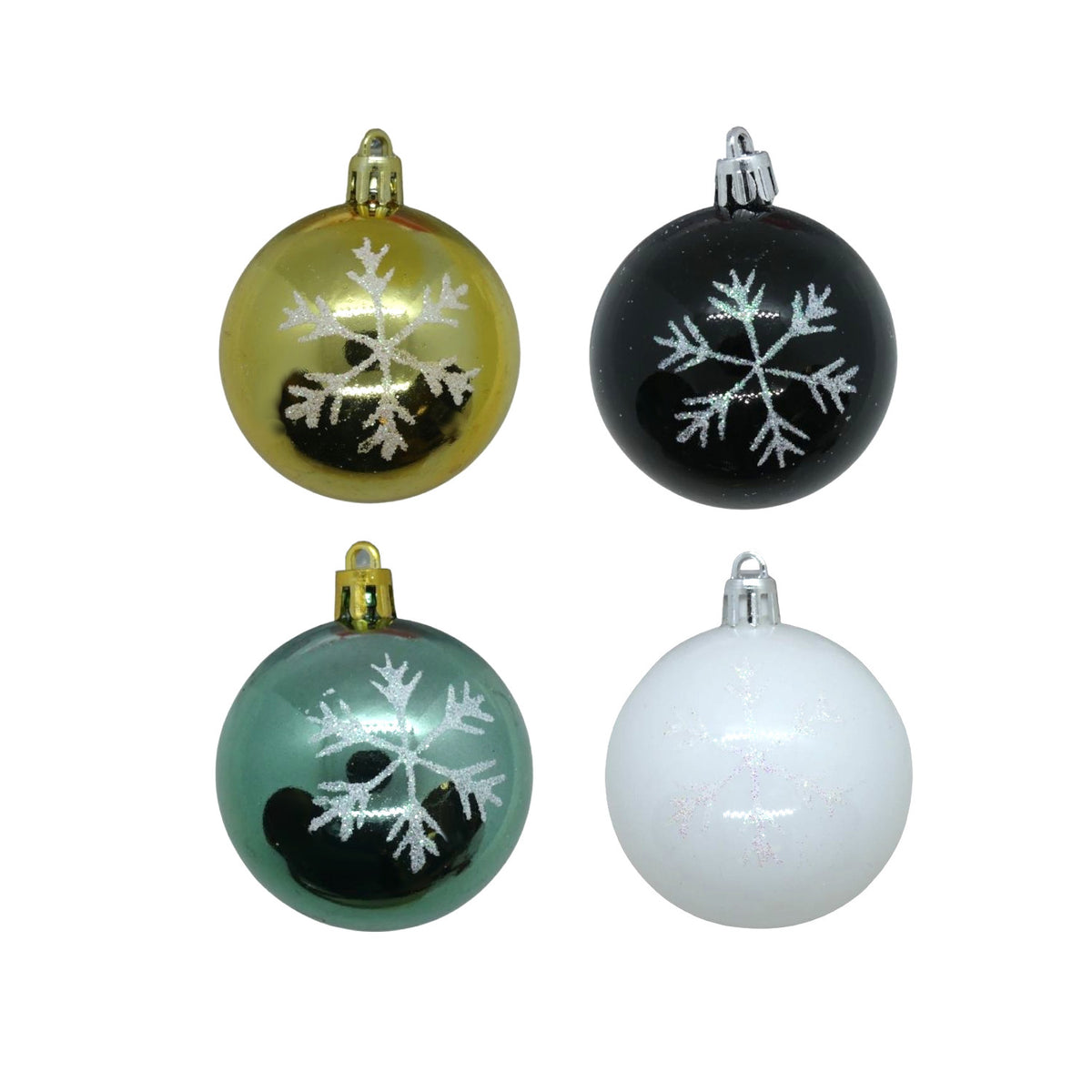 4er Set Weihnachtskugel Schneeflocken