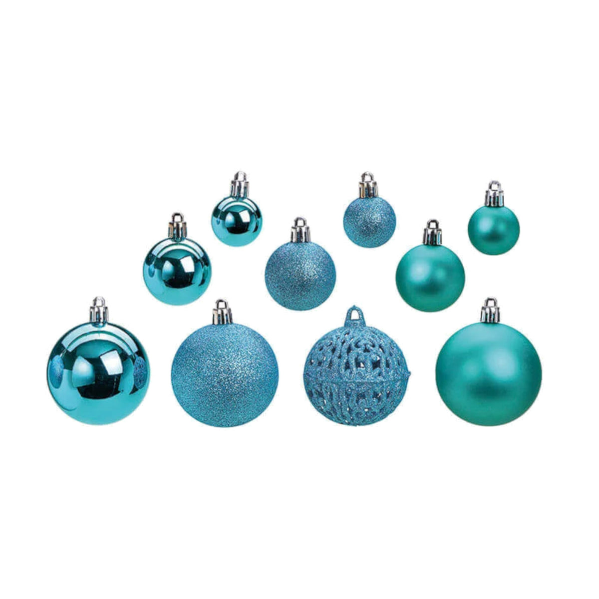 100er Weihnachtskugel Set Türkis
