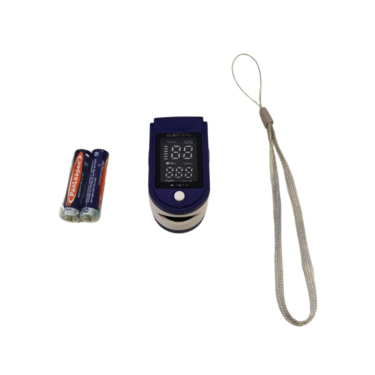 Pulsoximeter batteriebetrieb blau/weiß