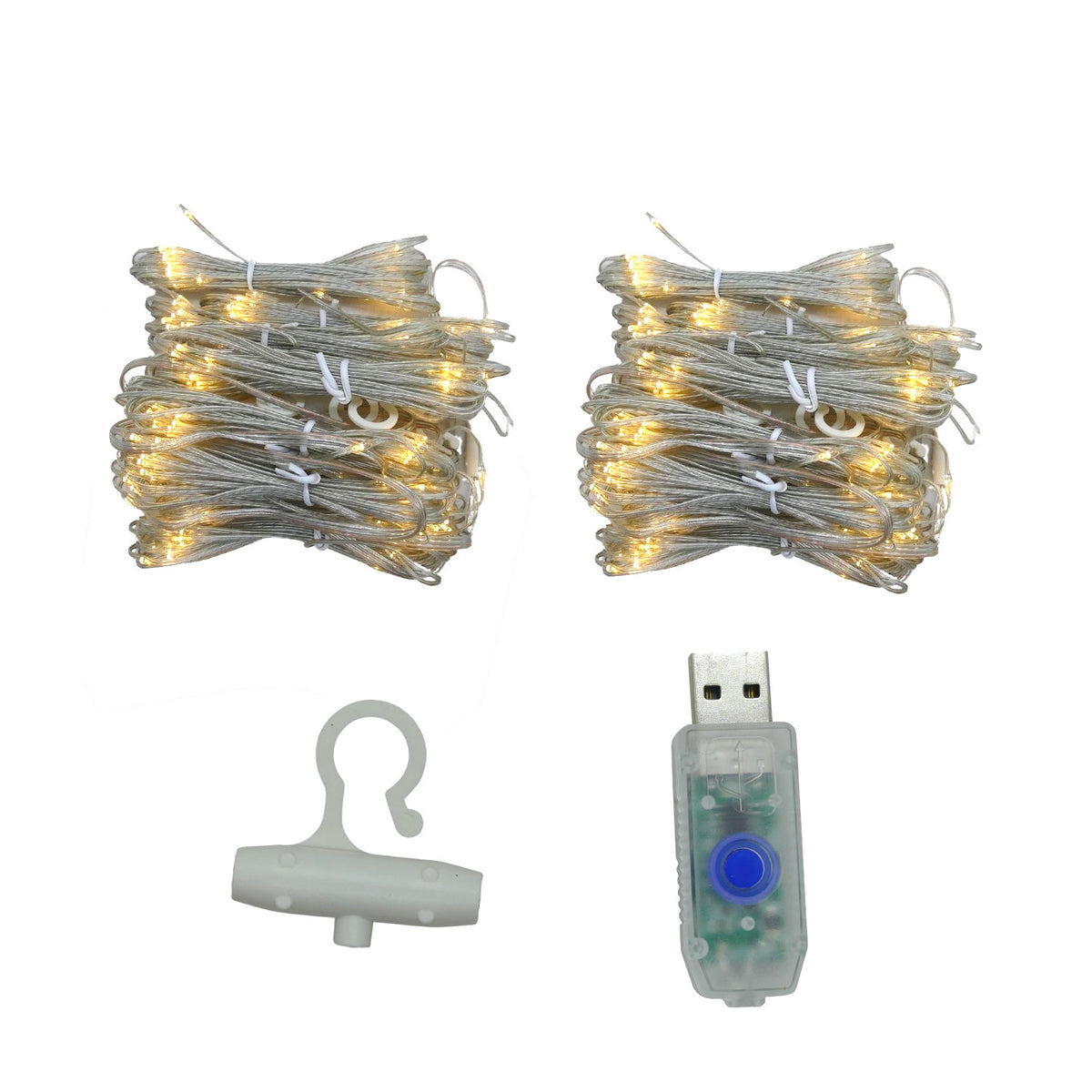 2 Stk Lichtervorhang 2x10 Lichtstreifen