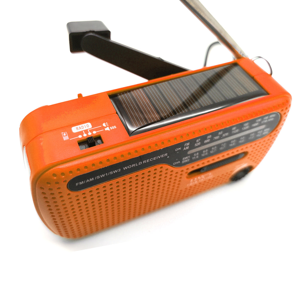 Fit4Blackout Solar-Notfallradio mit Dynamo – Orange