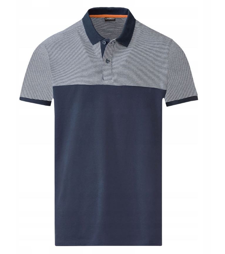 Livergy Polo Slim Fit gestreift blau L