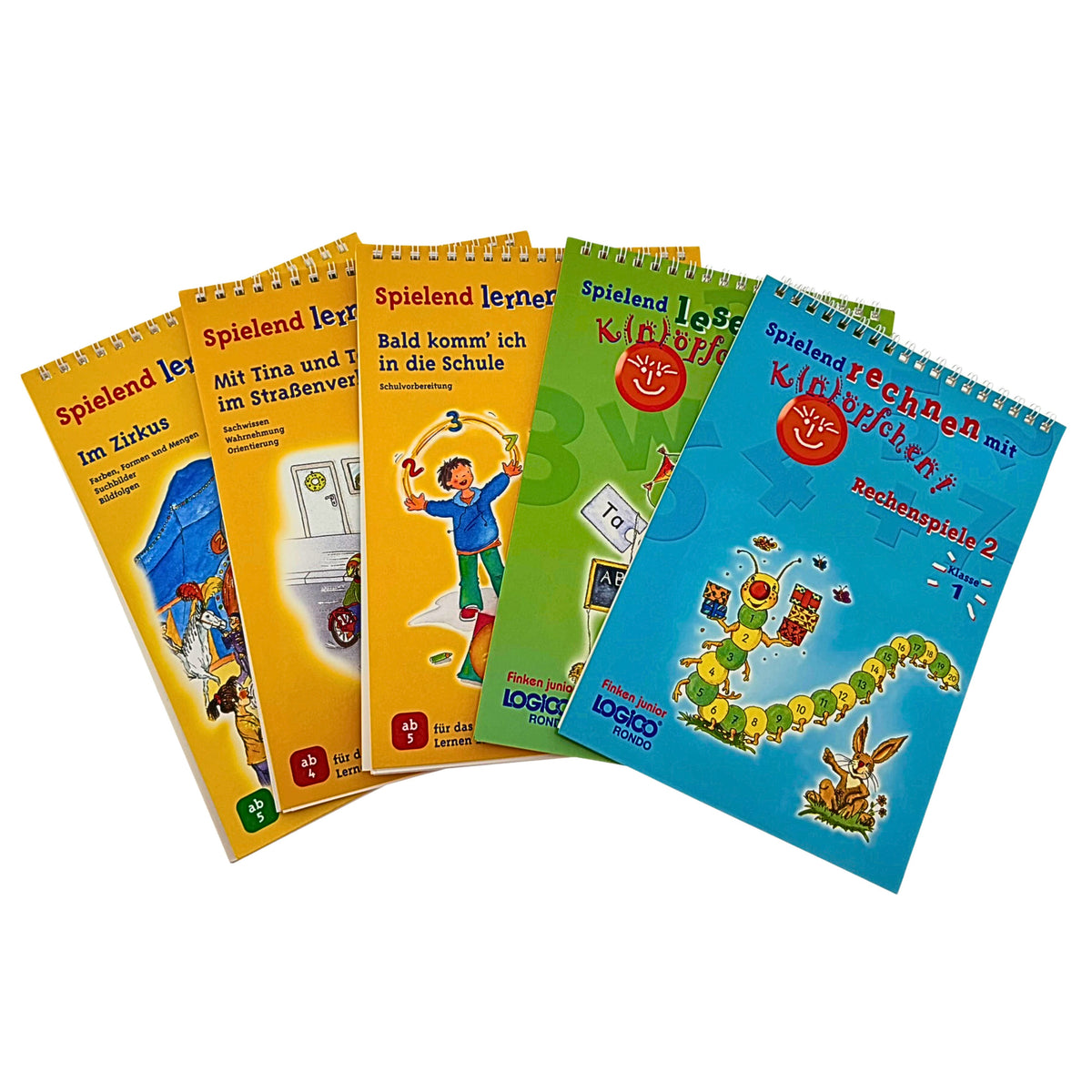 Finken LOGICO RONDO Lernhefte – 5-teiliges Lernset Für Vorschulkinder Ab 4/5 Jahren