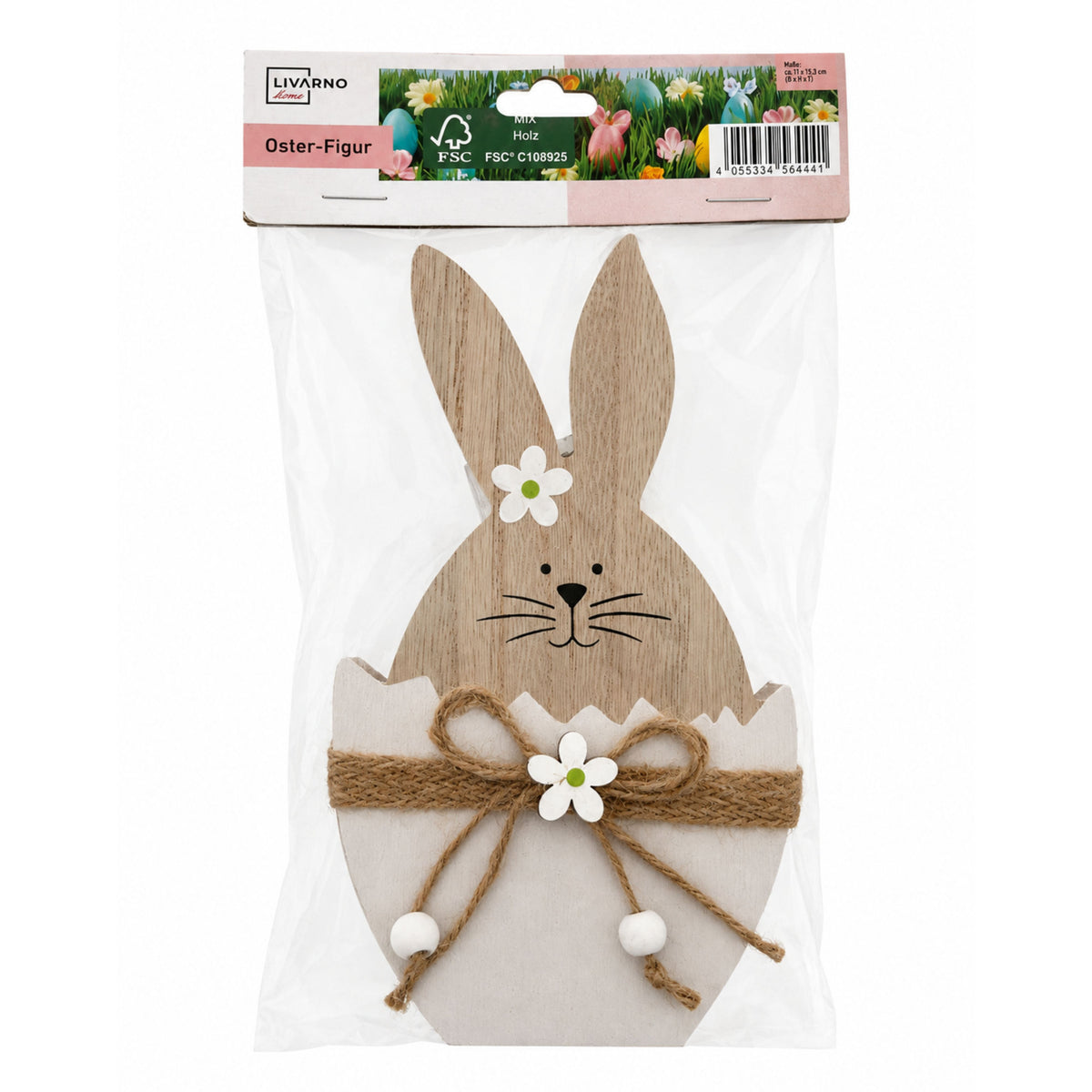 LIVARNO Home Osterfigur Aus Holz – Hase Im Ei