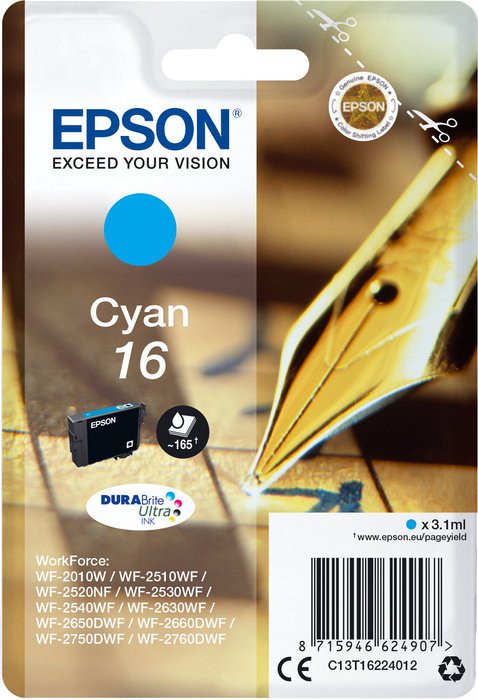 Epson 16 Tintenpatrone in Farbe cyan
