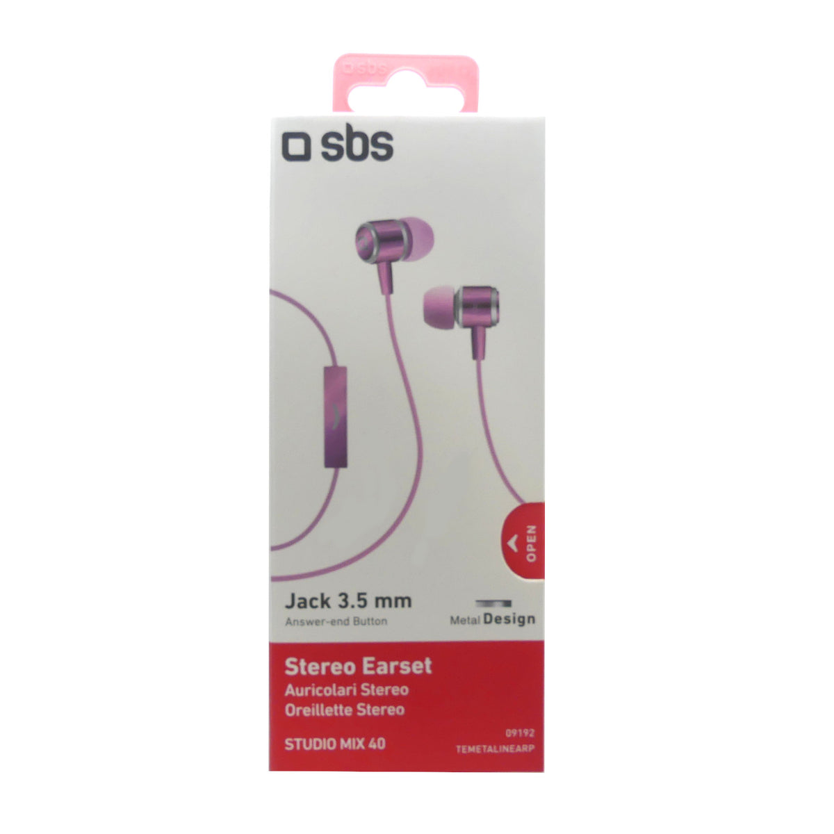 SBS Stereo Earset rosa 09192