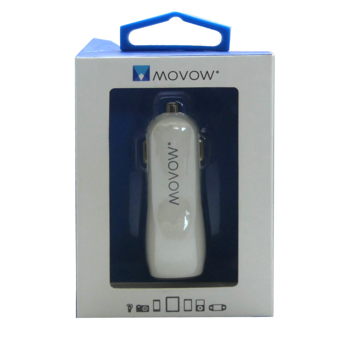 Movow Autoladegerät 2x USB-Ports weiß