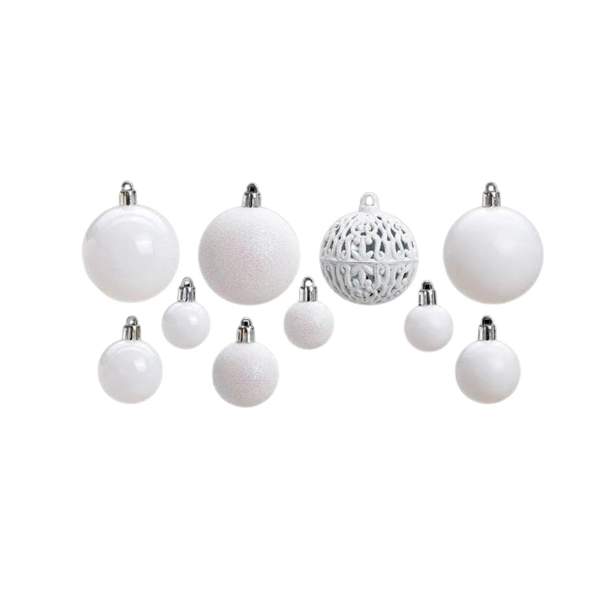 50er Weihnachtskugel Set Weiß