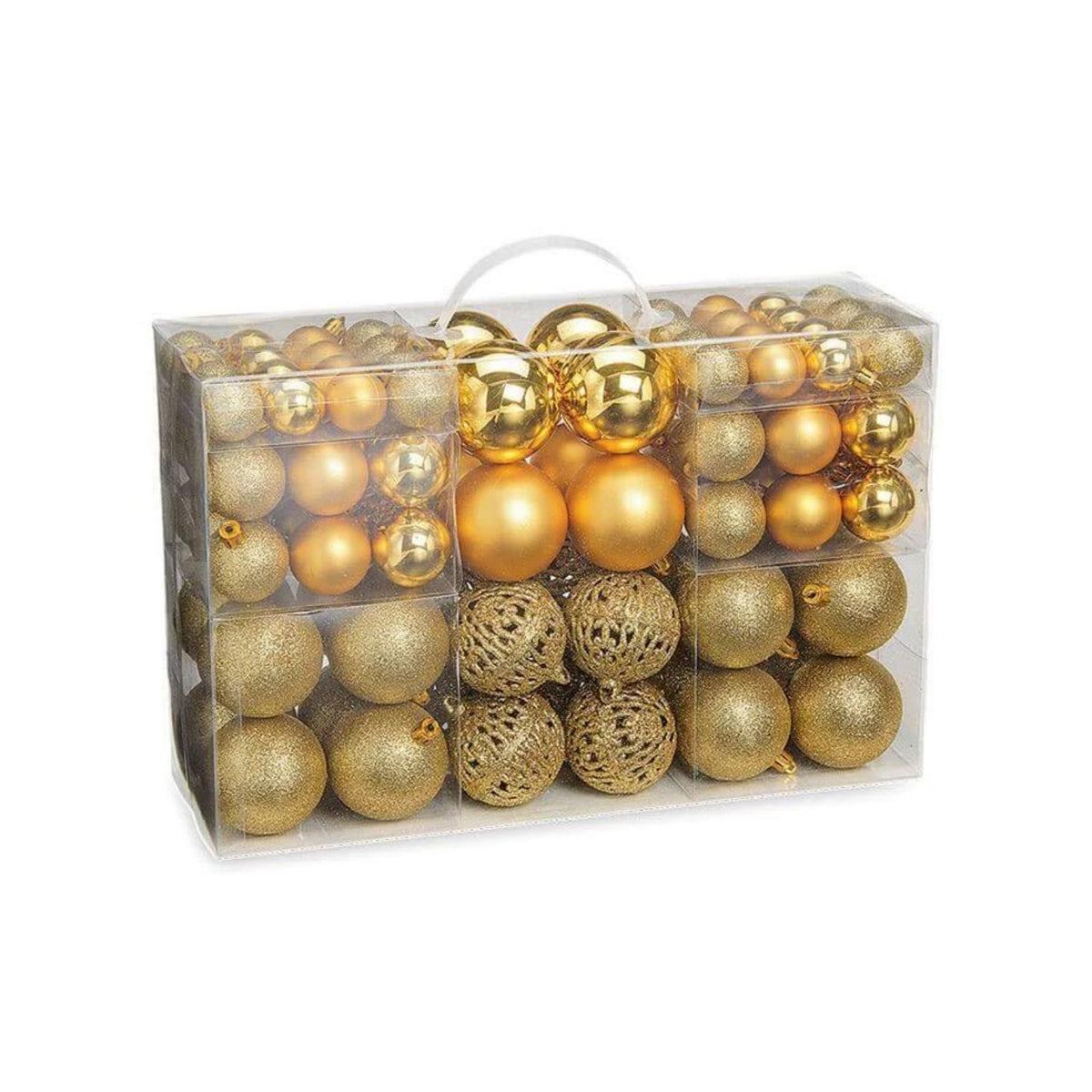 100er Weihnachtskugel Set Gold
