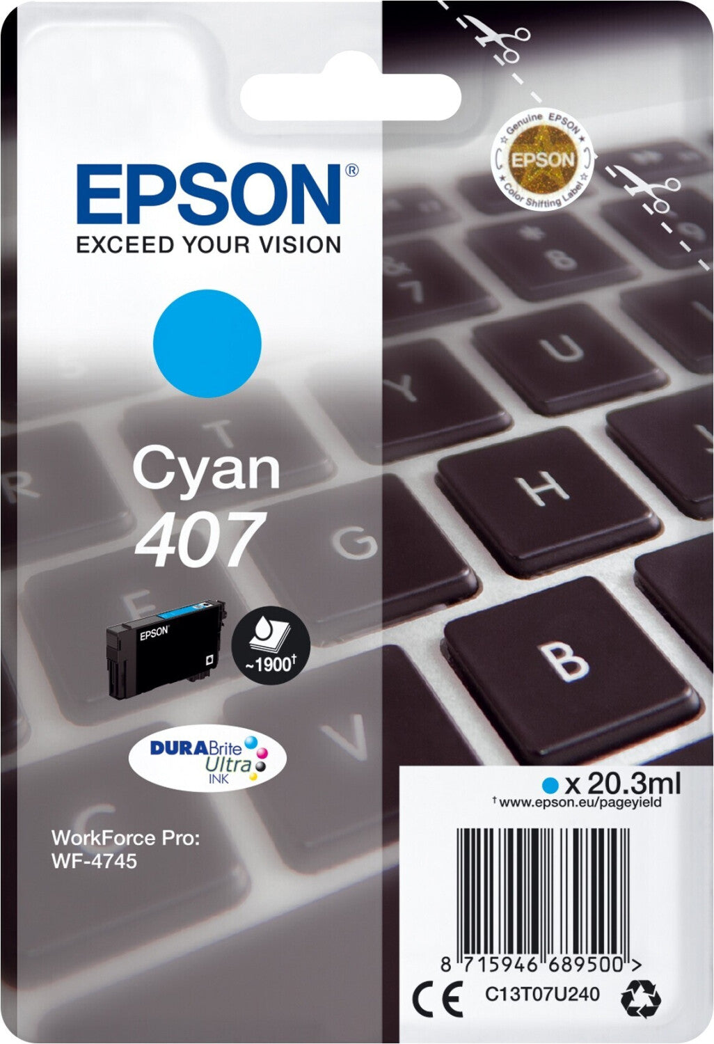Epson  Tintenpatrone in Farbe cyan