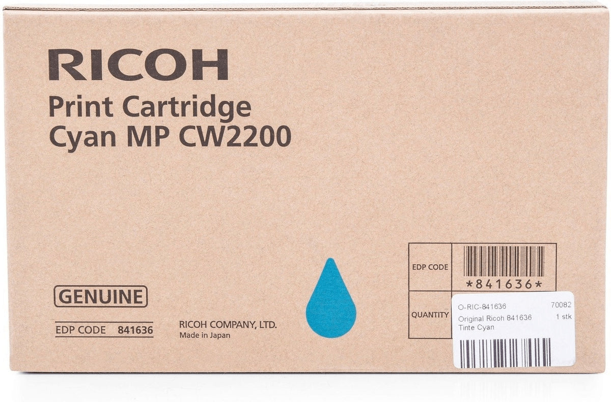 Ricoh 841636 Tintenpatrone in Farbe cyan