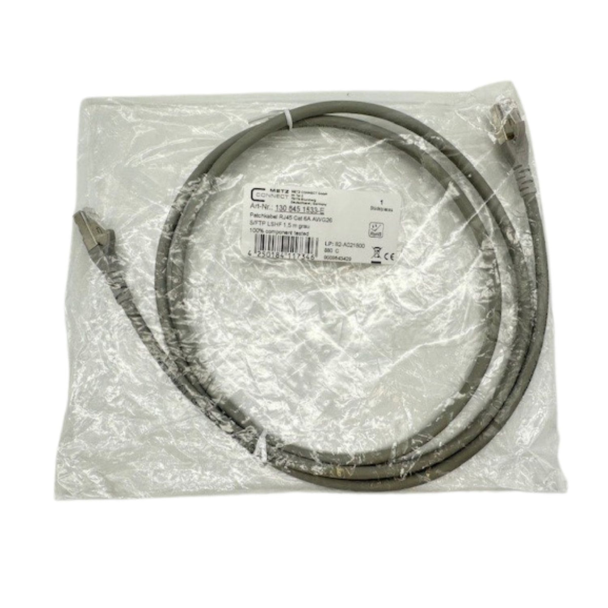 METZ Connect Patchkabel RJ 45 1,5m grau