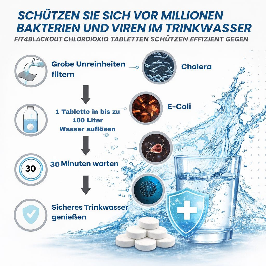 Fit4Blackout Tabletten zur Wasserdesinfektion und Tankreinigung