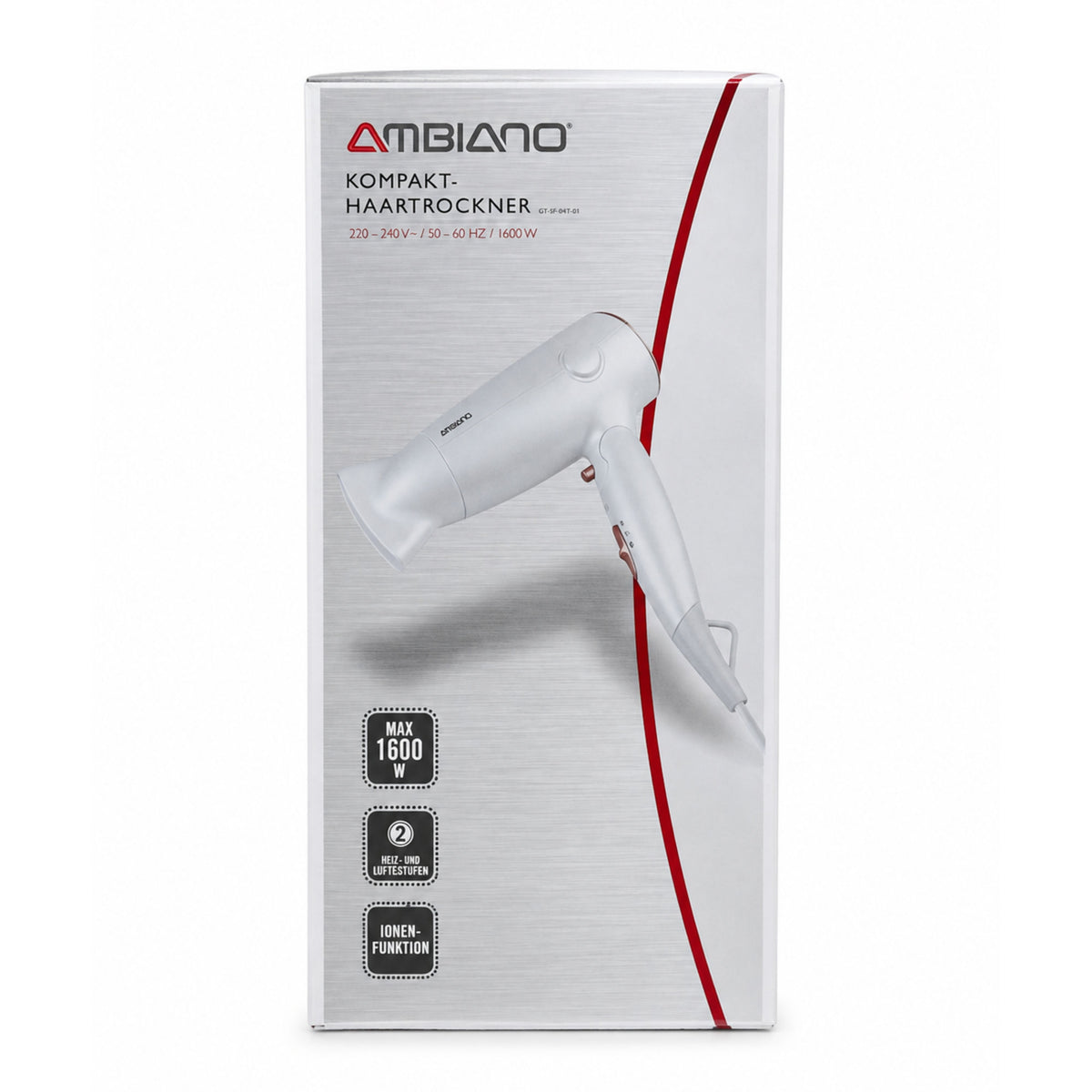 Ambiano Kompakt-Haartrockner – 1600 W – Ionenfunktion – Klappbarer Griff B-Ware