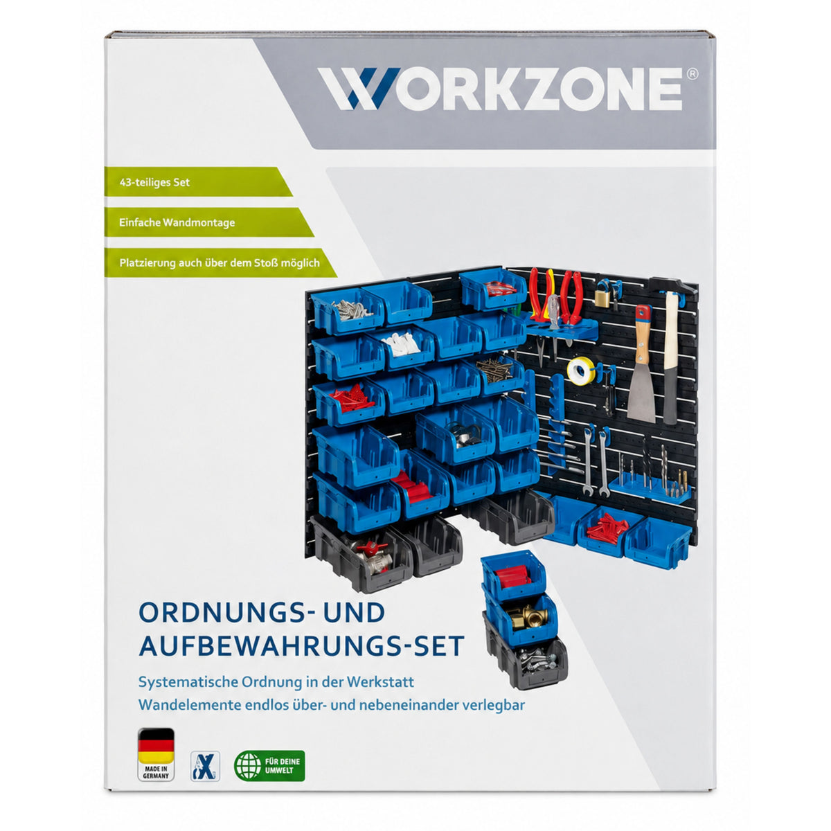 WORKZONE Ordnungs- Und Aufbewahrungs-Set – 43-teilig