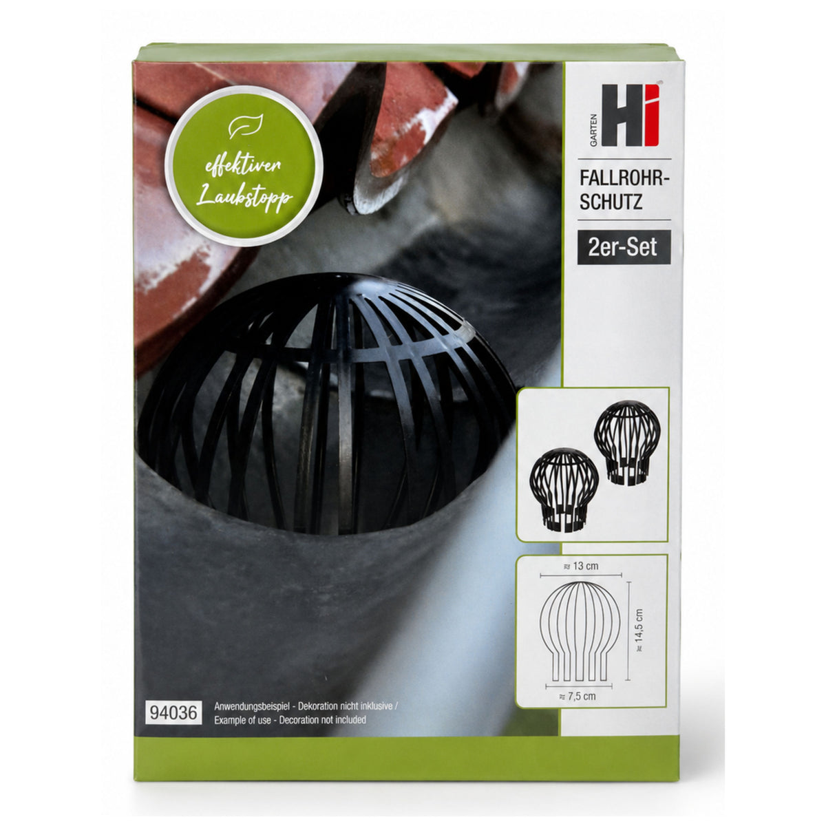 GARDEN Hi Fallrohrschutz 2er-Set – Effektiver Laubstopp B-Ware
