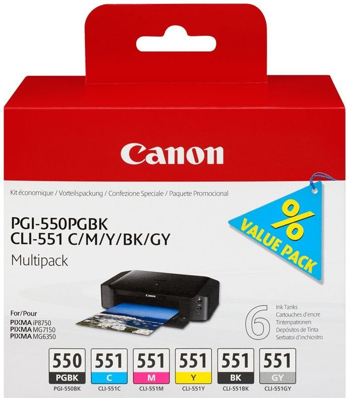 Canon CLI-551, PGI-550 Tintenpatrone in Farbe black