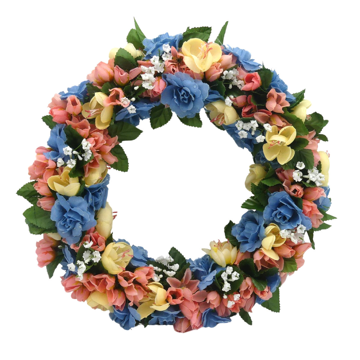 Frühlingskranz Kunstblumen 30cm blau/ros