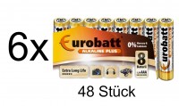 48x Eurorabatt AAA 1,5V Micro Batterien Alkaline Plus Extra Long Life LR03 AM4 Micro