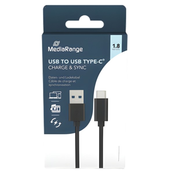 62848_MediaRange_USB-C_Lade-_&_Datenkabel_1,8_m_schwarz_USB_30_auf_USB-C