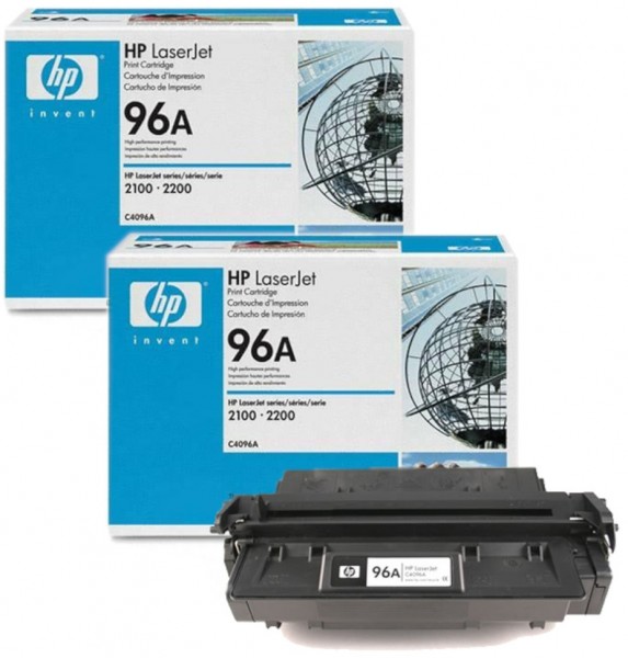 2x Original HP Toner 96A C4096A black für LaserJet 2100 2200 Neutrale Schachtel