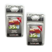2x Original Lexmark Tinten Patronen 35XL für X2500 X3300 X3550 P630 P910 P6250 X7100 X7300