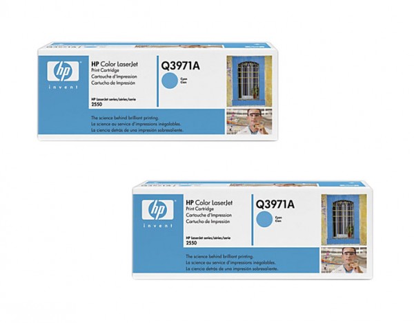 2x Original HP Toner Q3971A 123A für Color Laserjet 2550 2550L 2550LN 2550N 2820