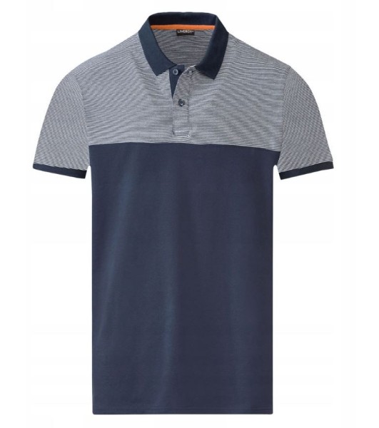 56058_Livergy_Polo_Slim_Fit_gestreift_blau_XL_(56/58)_schmale_Passform_Baumwolle_kurzärmelig