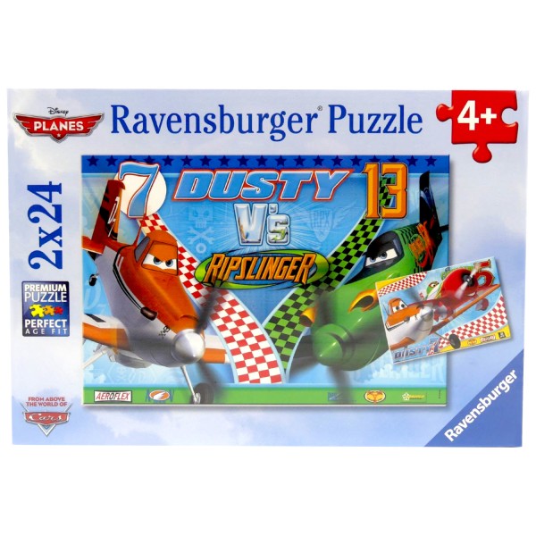 53249_Ravensburger_Puzzle_Planes_Dusty_vs_Ripslinger_080525_Flugzeuge_Disney_Kinder_2_x_24_Teile_26_x_18_cm_NEU_OVP