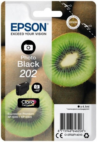 Original Epson Tinte 202 foto schwarz für Expression Premium XP 6000 6005 6100 6105