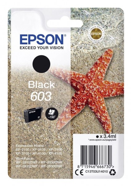 Original Epson Tinte Patrone 603 schwarz für Expression HOME XP 2100 3100 4100