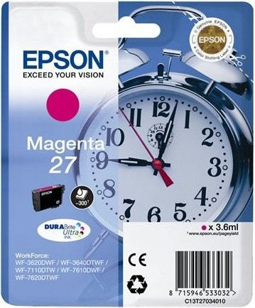 Original Epson Tinten Patrone 27 magenta für WorkForce WF 3600 3620 7610 7620