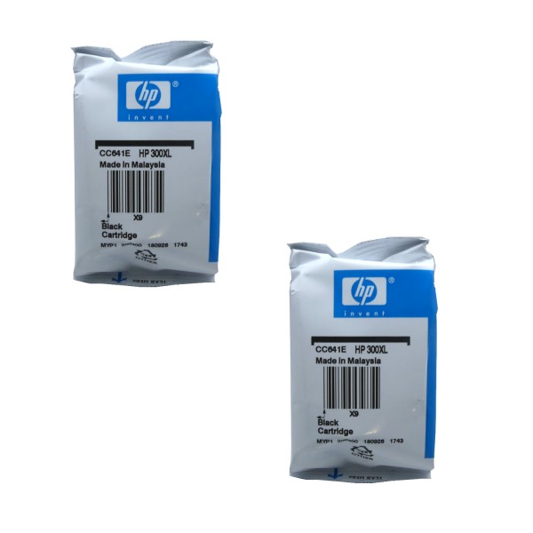 2x Original HP Tinten Patrone 300 XL Doppelpack für D1660 D2560 D2660 D5500 D5560 Blister