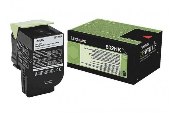 Original Lexmark Toner 802HK 80C2HK0 schwarz für CX410 CX510 oV