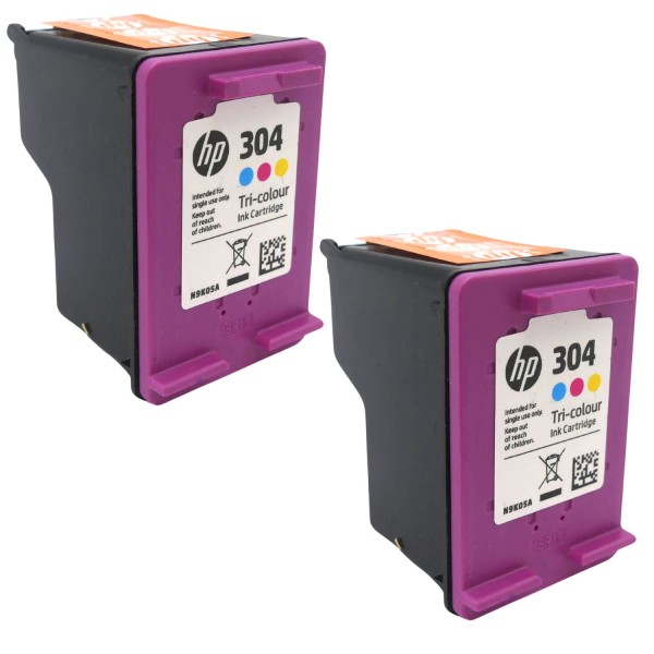 59911_2x_Original_HP_Druckkopfpatrone_304_farbig_für_Deskjet_2620_2630_3720_3750_NEUE_Blister