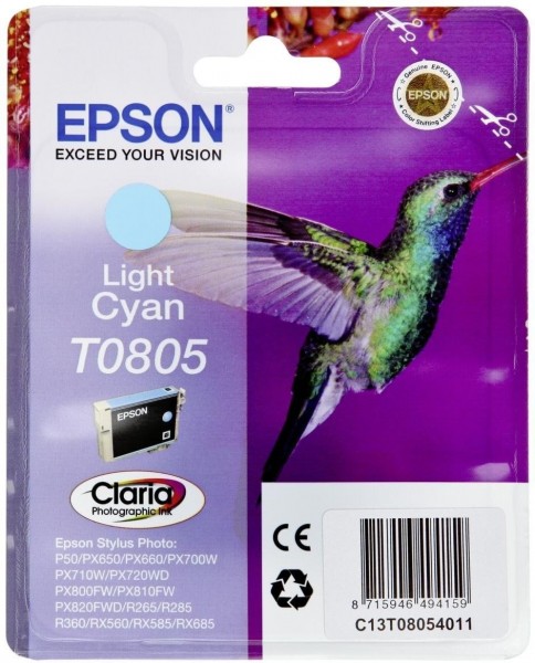 Original Epson Tinten Patrone T0802 cyan für Stylus Photo 50 650 700 800