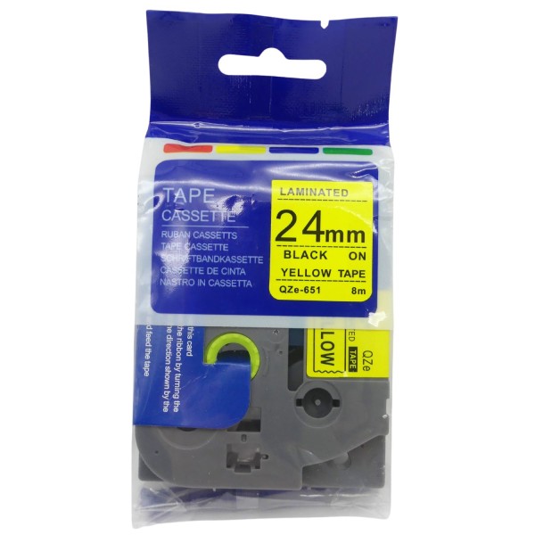 60075_Schriftbandkassette_QZe-651_Schwarz_auf_gelbem_Band