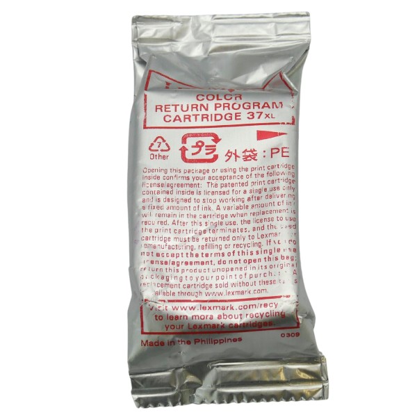 58548_Original_Lexmark_37XL_Tinten_Patrone_18C2180_farbig_für_Lexmark_Z_2420_4630_Blister