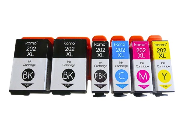61876_6x_Kamo_202XL_TINTE_PATRONE_für_Epson_202XL_Set_Expression_Premium_6000_6005_6100_6105