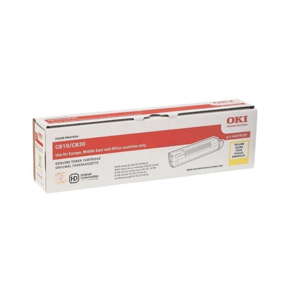 50026_Original_OKI_Toner_44059105_Yellow_für_C_810_830_Neutrale_Schachtel