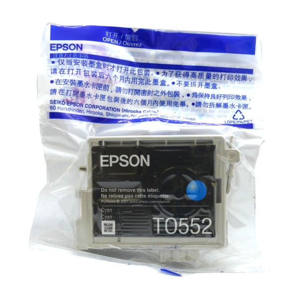 Original Epson Tinten Patrone T0552 cyan Stylus Photo 240 420 520 Blister