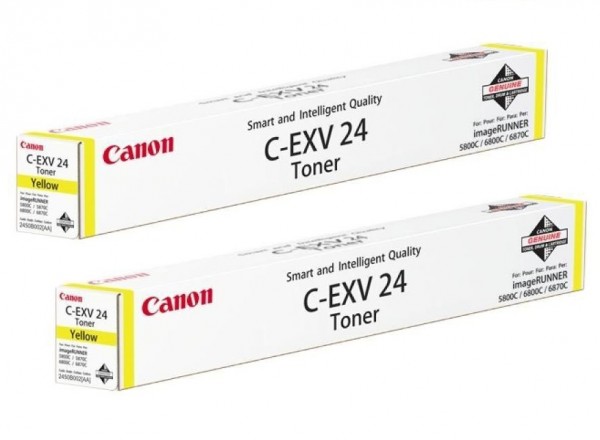 2x Original Canon Toner 2450B002 C-EXV 24 gelb für iR 5880 6880 oV