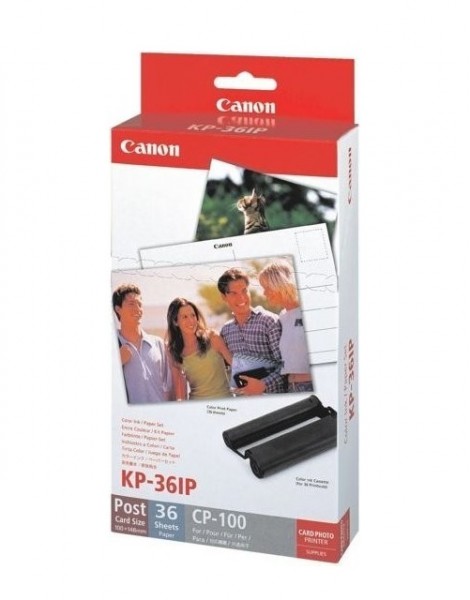 Canon 7737A001 KP-36IP photo paper inkjet 100x148mm 36 Blatt with ink cassette for CP-100