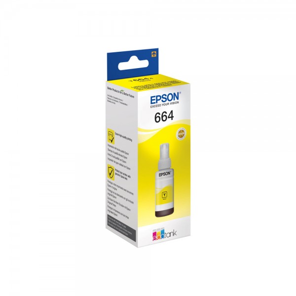 Original Epson Tinten Patrone T664 gelb für EcoTank 100 200 25 2500 2600 3600 4500 4550
