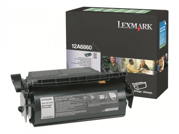Original Lexmark Toner 12A6860N schwarz für Optra T620 T622 oV