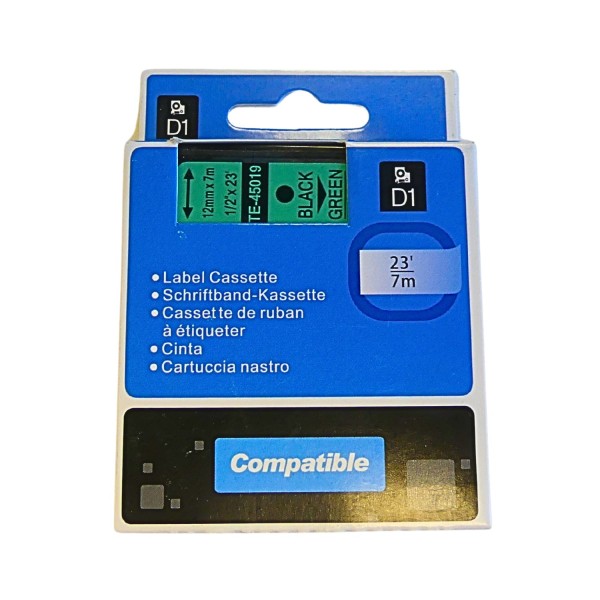 62147_Kompatible_Schriftbandkassette_ersetzt_DYMO_45019_12mm_x_7m_Selbstklebend_für_LabelMANAGER_100_110_150_155