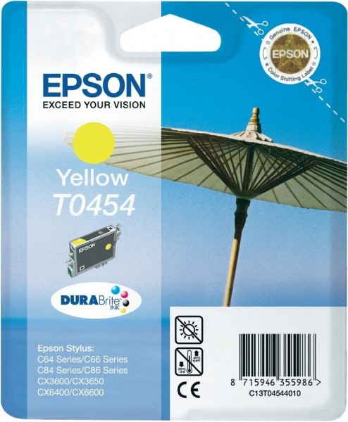 Original Epson Tinten Patrone T0454 gelb für Stylus 64 66 84 3600 6400