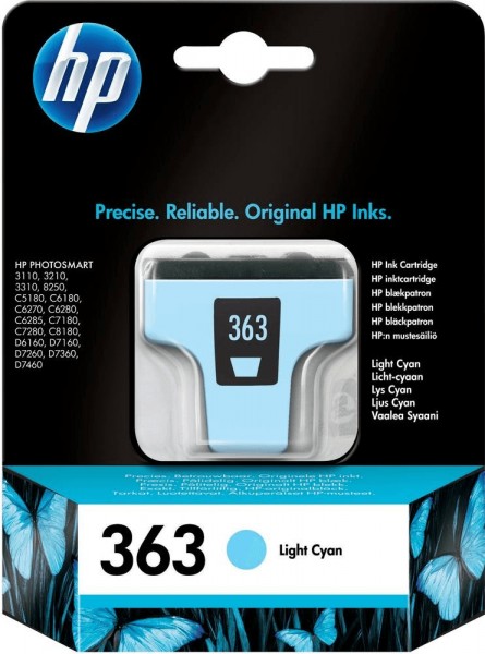Original HP 363 Tinte Patrone cyan hell PhotoSmart 3108 3110 3210 3310 8250 MHD